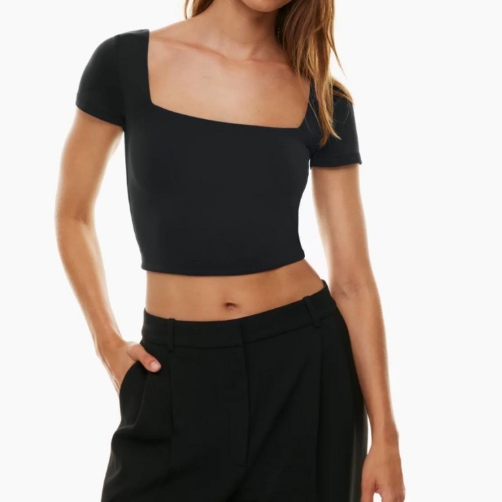 Babaton Brown Contour Crop Top Size Small